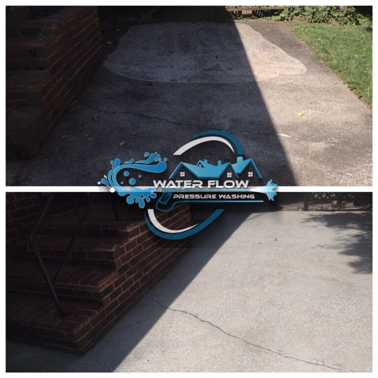 Concrete Cleaning by Waterflow Pressure Washing