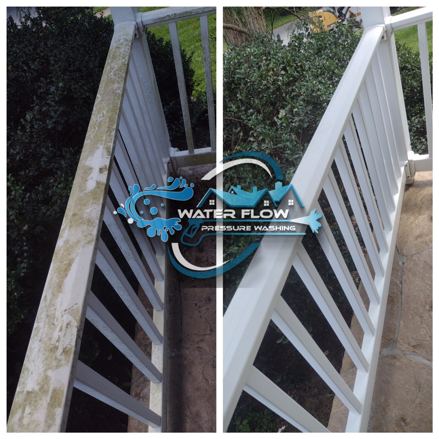 Deck Railing Washing by Waterflow Pressure Washing