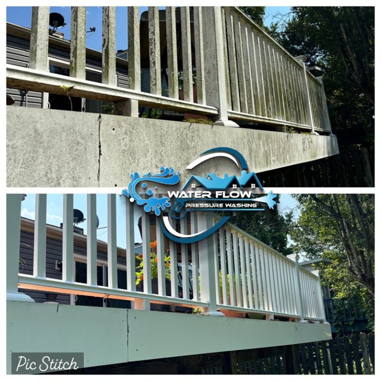 Deck railing cleaning