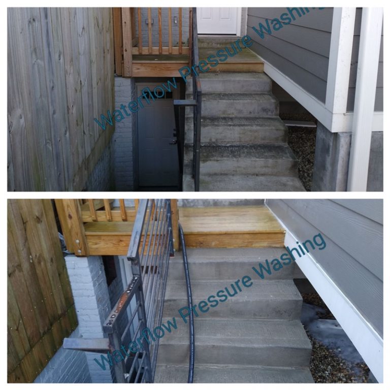 concrete stair power washing | Waterflow Pressure Washing