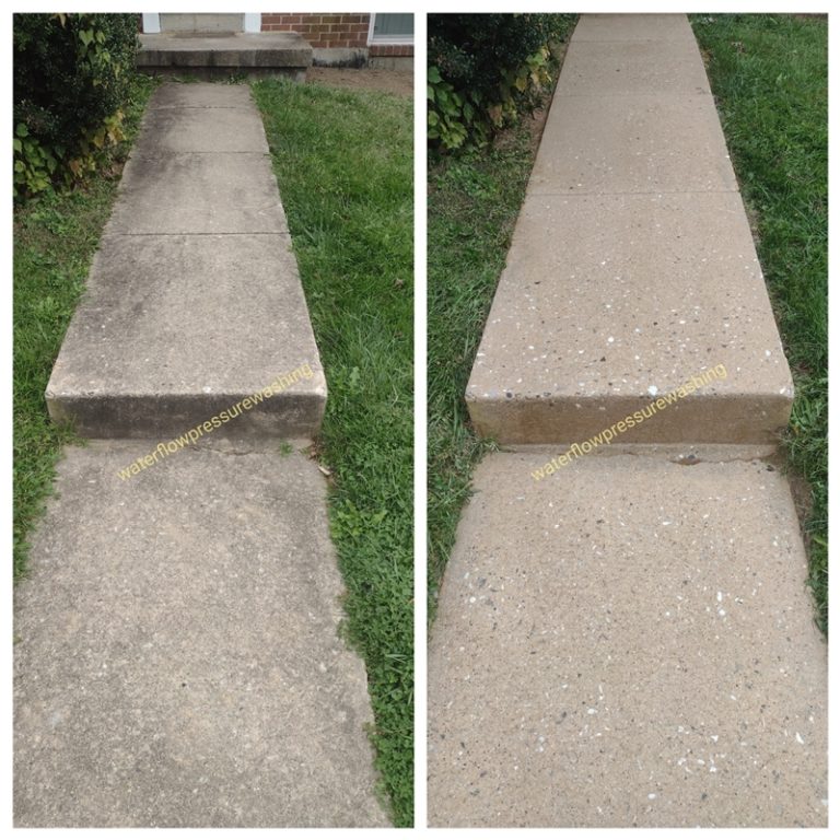 Walkway pressure washing